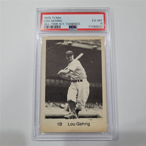 1975 TCMA All Time New York Yankee Lou Gehrig HOF PSA 6 EX MT ONLY 9