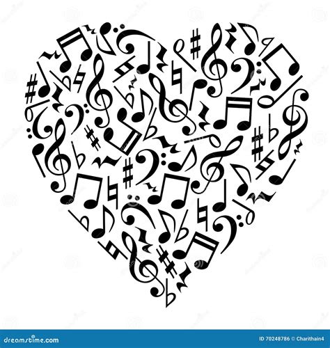 Music Notes Heart Stock Vector Illustration Of Sound 70248786