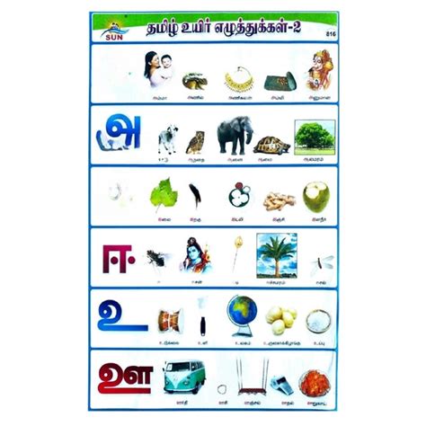 தமிழ் உயிர் எழுத்துக்கள் 2 School Project Chart Stickers Clickere