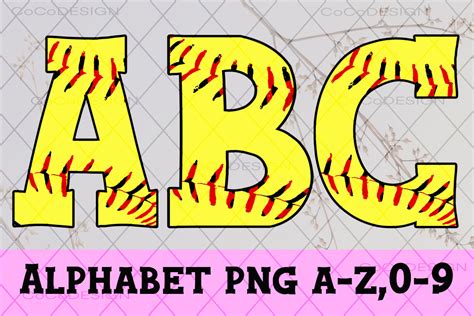 Softball Alphabet Font Graphic By Cocodesign · Creative Fabrica