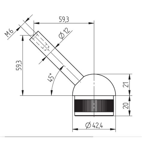 V4A Rohrstütze starr für Ø 42 4 mm mit Gelenk Spiller