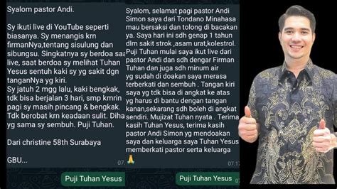 PELAYANAN DOA UNTUK ANDA YANG TERKASIH DARI HAMBA TUHAN PASTOR ANDI