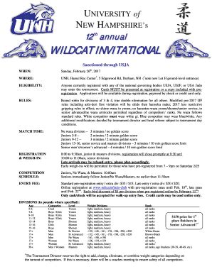 Fillable Online Th Annual WILDCAT INVITATIONAL Fax Email Print PdfFiller