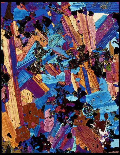 Polarised Lm Of A Thin Section Of Eucrite Gabbro By Alfred Pasieka