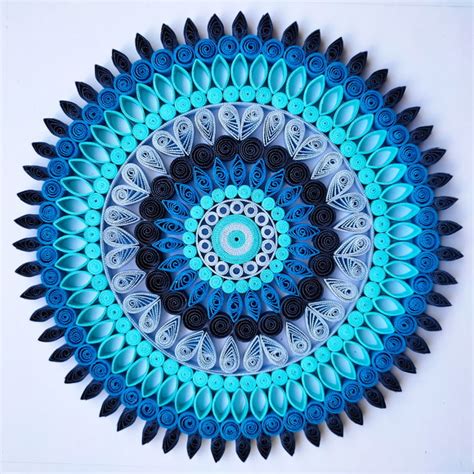 Quadro Em Quilling Mandala Azul Elo7 Produtos Especiais