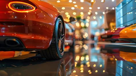 Luxury Sports Car Showroom Exhibit Stock Illustration - Illustration of ...