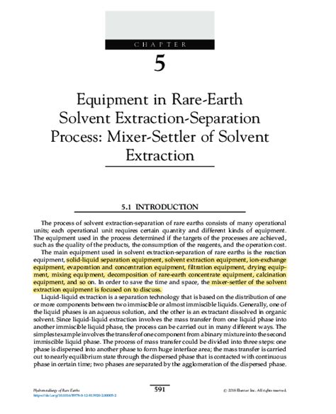 Pdf Equipment In Rare Earth Solvent Extraction Separation Process