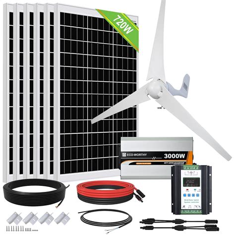 Eco Worthy W V Solar Wind Wechselrichter Strom Kit W