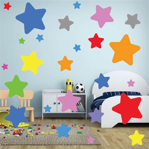 Stars Wall Decals Set Of 110 Various Sized Stars Bedroom Etsy