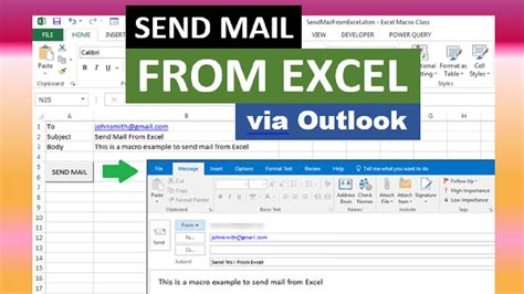 Send Mail From Excel Via Outlook YouTube