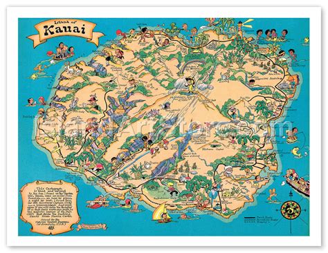 Kauai Maps Updated Travel Map Packet Printable Map 55 OFF