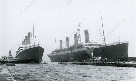 Titanic And Olympic Leaving The Shipyard Stock Image C0117255