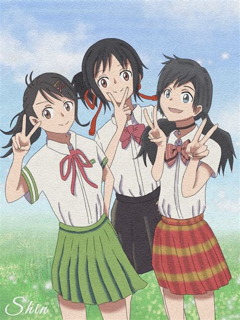 Miyamizu Mitsuha Amano Hina And Iwato Suzume Kimi No Na Wa And 2