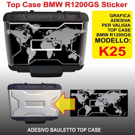 Adesivo Top Case Vario Bmw R Gs Bussola Planisfero K Blk Fino Al