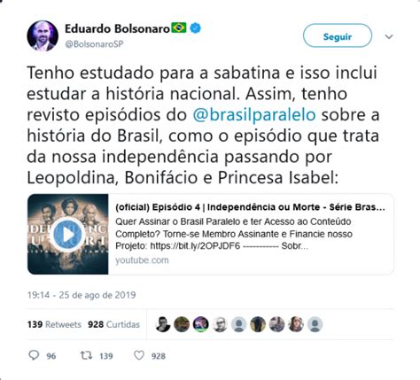 Eduardo Bolsonaro Faz Curso Dist Ncia Sobre A Hist Ria Do Brasil Para