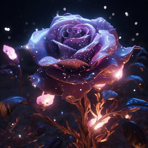 Premium Photo This Cosmic Rose Is So Frosted With Glittering Petals