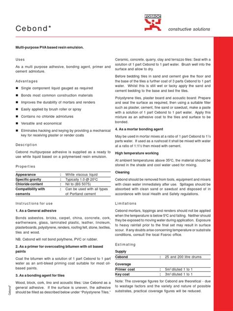 Cebond : Constructive Solutions | Download Free PDF | Adhesive | Concrete