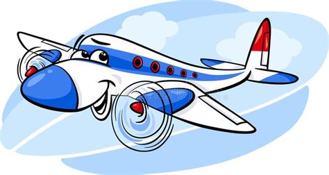 Air plane cartoon illustration. Cartoon Illustration of Funny Plane ...