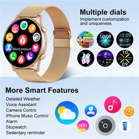 LIGE 2023 Smart Watch Women AMOLED Full Touch Bracelet Fitness