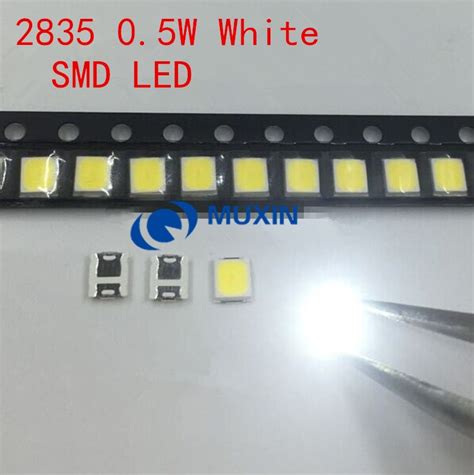 100pcs SMD LED 2835 White Chip 0 5 W 3V 150mA 50 55LM Ultra Bright SMT