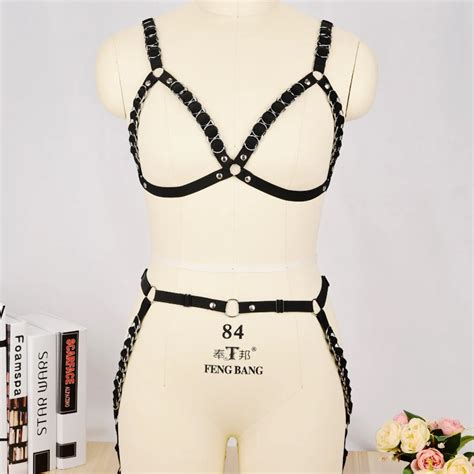 JLX HARNESS Women Black Sexy Body Harness Pole Dance Cage Bra Exotic