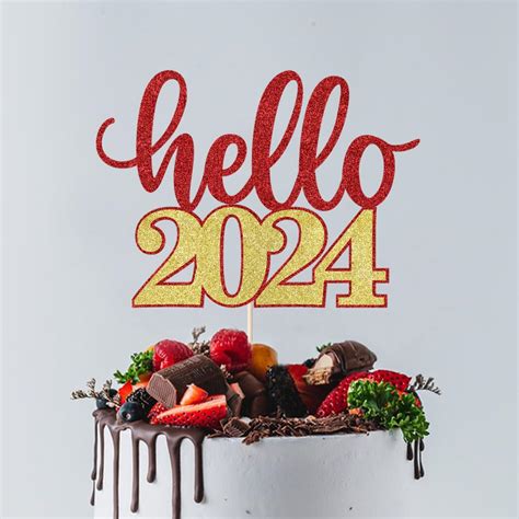 Buy SleyberoyHello 2024 Cake Topper Welcome To Happy New Year 2024