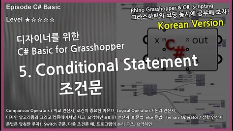 Grasshopper그리고csharp 05 Conditional Statement 조건문 Youtube