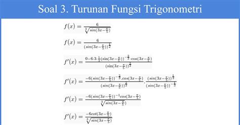 Contoh Soal Turunan Fungsi Invers Trigonometri Kelas 12