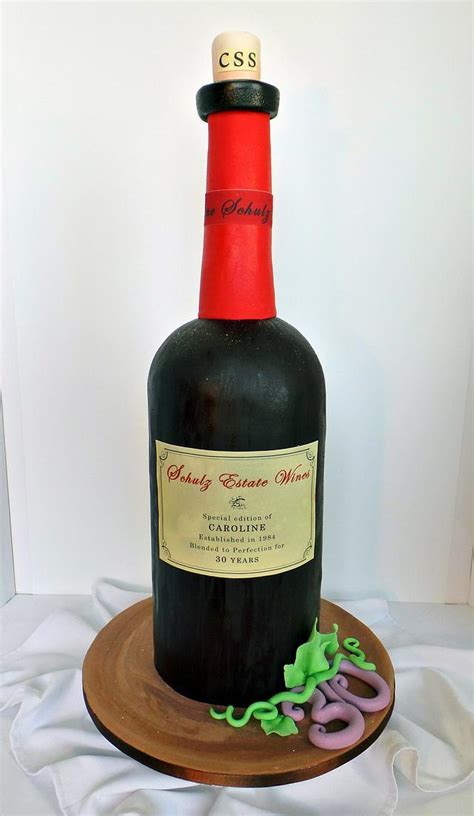 Wine Bottle Birthday Cake Decorated Cake By Probst Cakesdecor