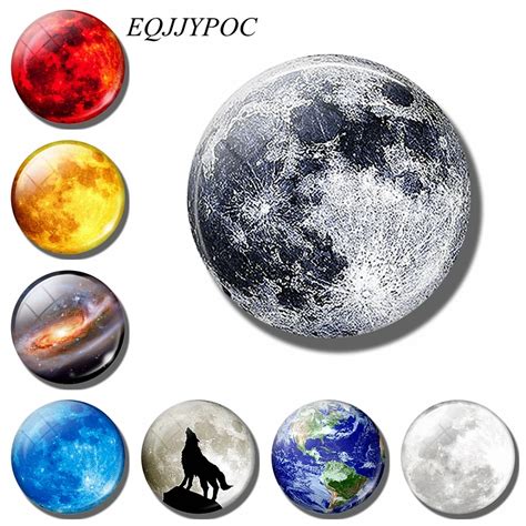 Galaxy Planet Refrigerator Magnets Nebula Earth Full Moon Fridge Magnet