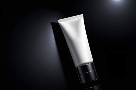 Premium Photo White Tubes For The Presentation Of Creams On A Black