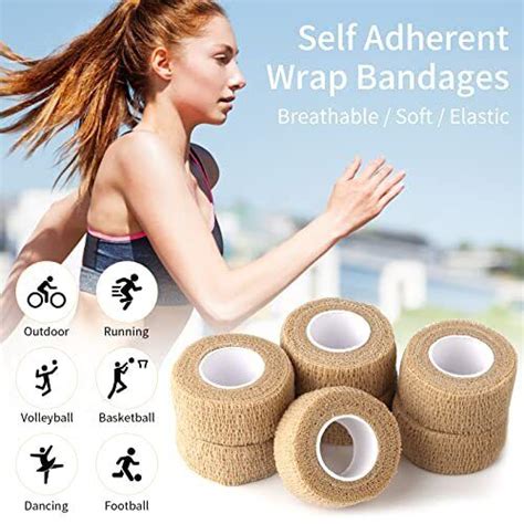 6pc 1 Inch Wide Skin Colour Elastic Self Adhesive Bandage Finger Tape