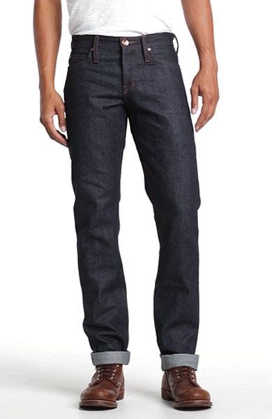 Unbranded The Unbranded Brand Slim Skinny Leg Selvedge Jeans Indigo In