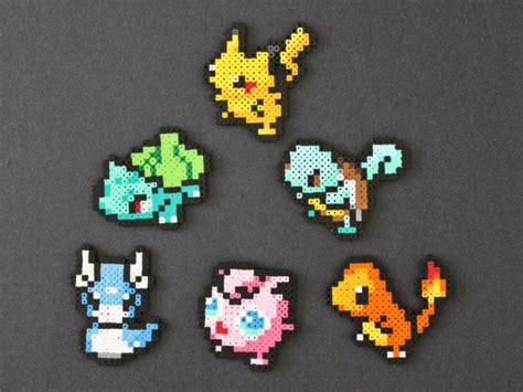 Pokemon Perler Bead Pixel Art Magnets Etsy Pokemon Perler Beads