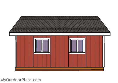 16×20 Shed Plans Side View Myoutdoorplans