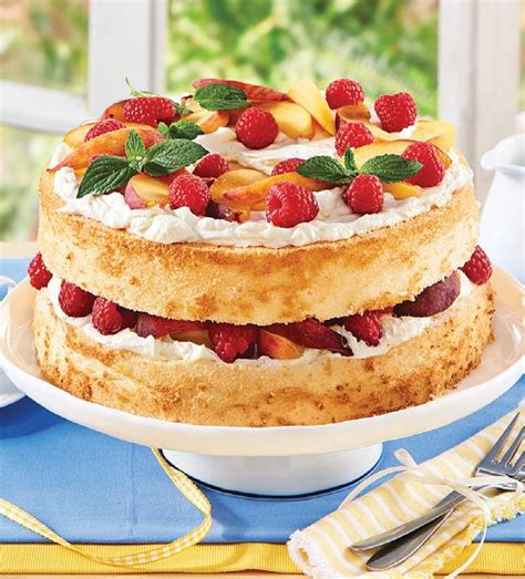 Peach Melba Angel Cake