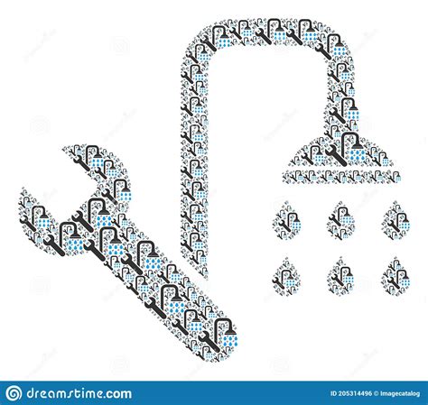 Plumbing Recursion Mosaic Of Itself Icons Stock Vector Illustration