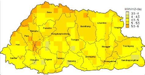 Annual Average Global Solar Radiation At Latitude Tilt Showing Location