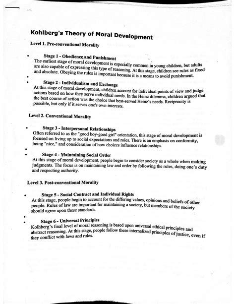 SOLUTION Kohlberg S Theory Of Moral Development Cle Studypool