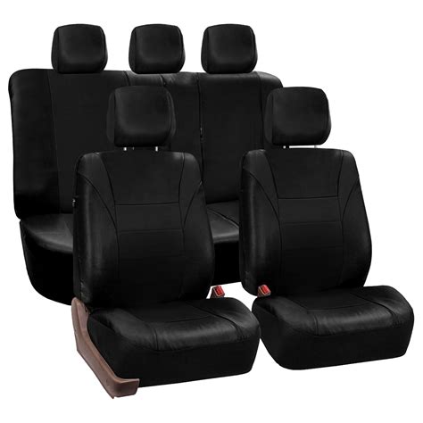 Racing Pu Leather Seat Covers Full Set Black