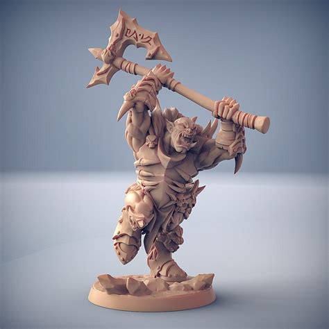 Orc Barbarian Berserker Marauder A Premium Dnd Miniature Mini Resin 3D Printed 28mm 32mm up to ...