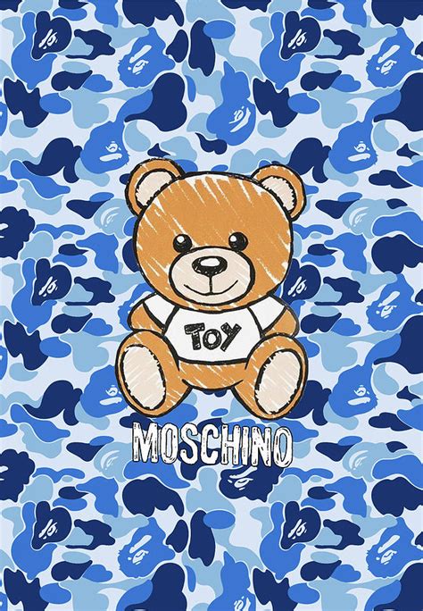 Bape Blue X Teddy Bear Digital Art By Berkah Design Pixels