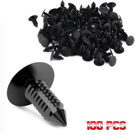 100X 8mm Bumper Clips Auto Car Hole Plastic Rivets Fastener Fender Push