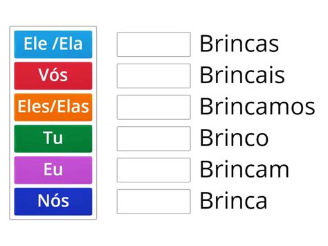 Verbo Brincar No Presente Do Indicativo Match Up