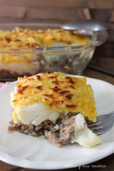 JULIA Y SUS RECETAS Pastel De Coliflor Con Carne Picada Y Bechamel