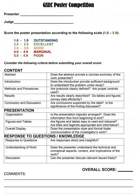 Scoring Sheet And Evaluation Criteria Mcgovern Medical School