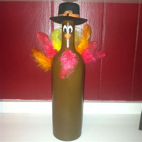 Pin By Ashley Stephan On Wine Bottle Crafts Thanksgiving Wine Bottle