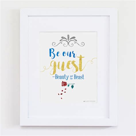 Beauty And The Beast Quote Be Our Guest Disney Print Etsy