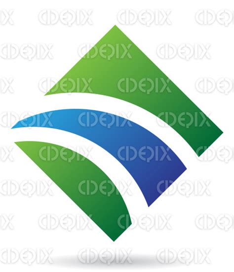 Abstract Green And Blue Arc Square Logo Icon Cidepix