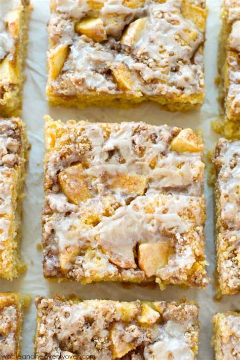 Apple Sour Cream Streusel Coffee Cake With Peanut Butter Glaze